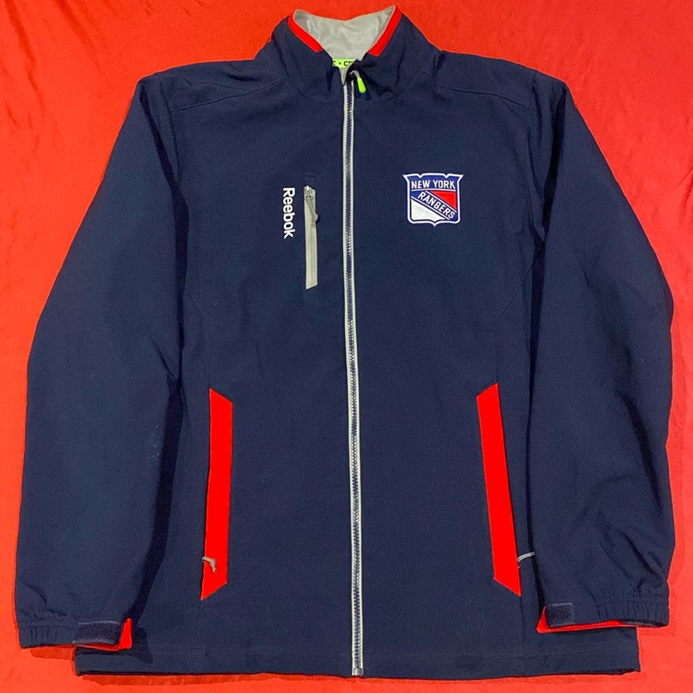 New York Rangers Reebok Center Ice Collection Fleece Lined Windbreaker Men’s M